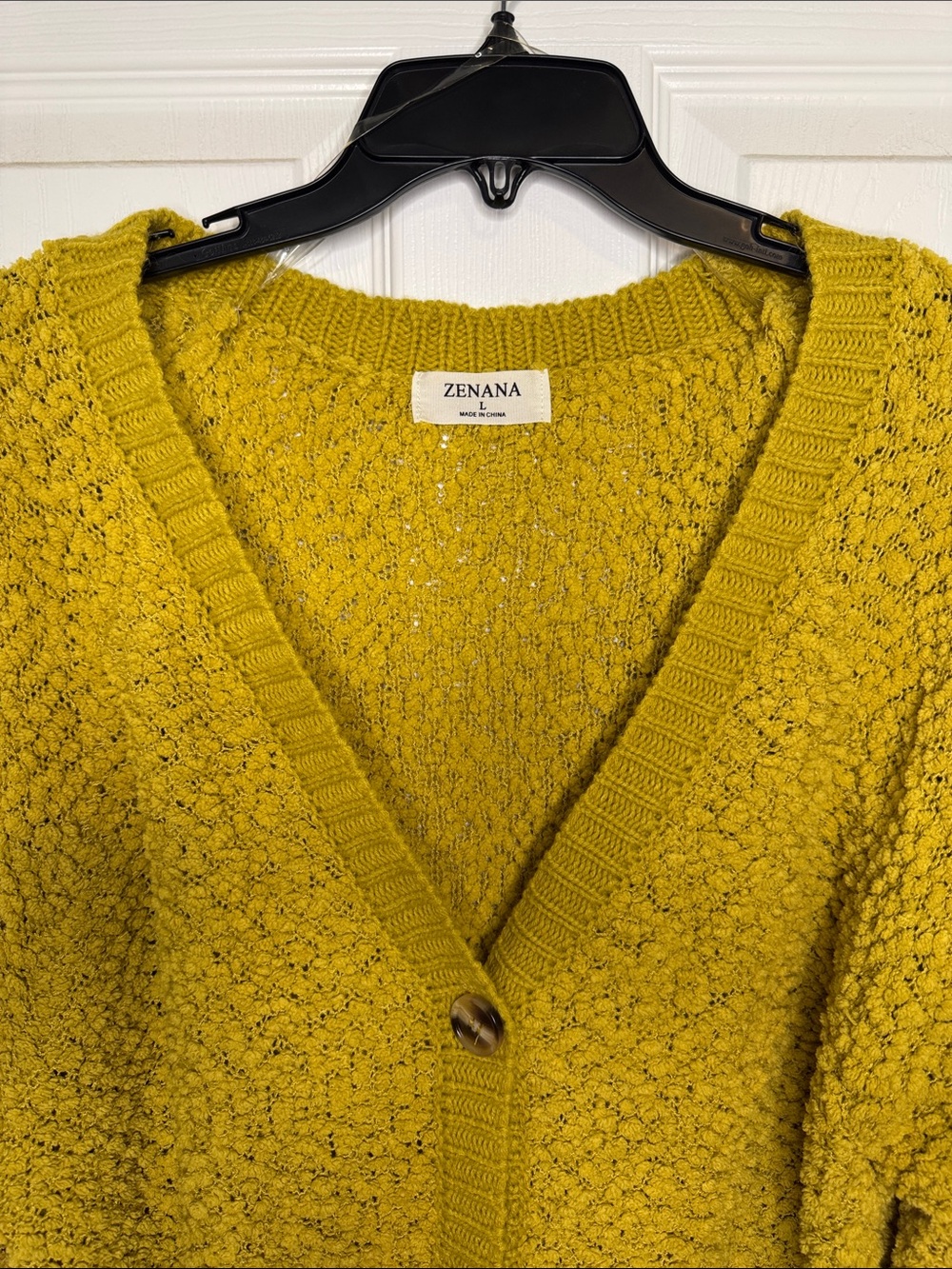 Zenana Outfitters Mustard Button-Front Cropped Cardigan - Picture 2 of 5